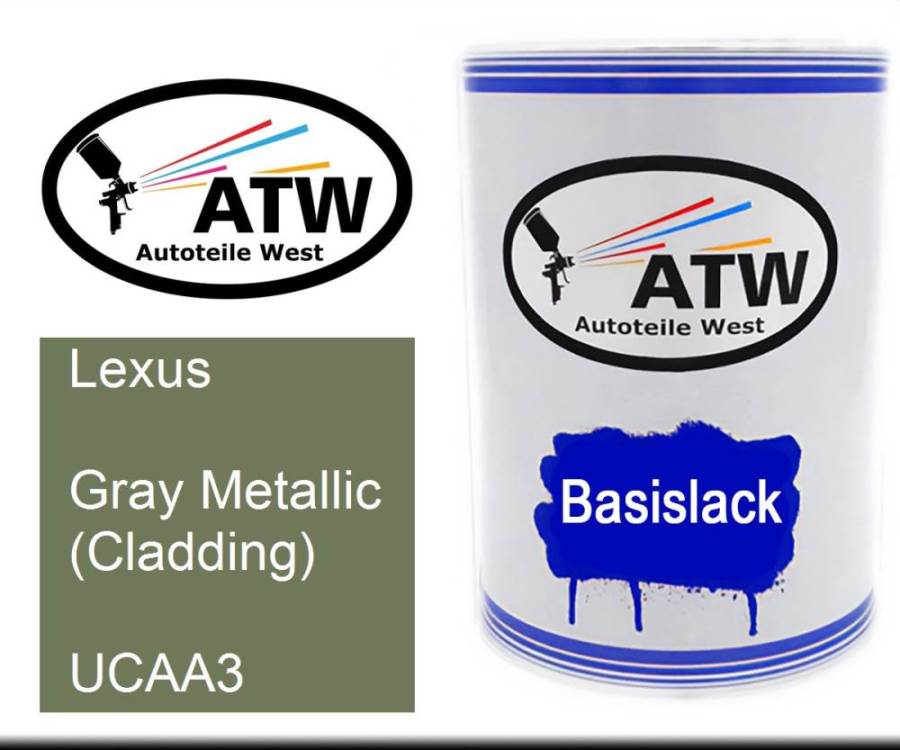 Lexus, Gray Metallic (Cladding), UCAA3: 500ml Lackdose, von ATW Autoteile West.